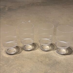 West Elm Clear Ribbed Plastic Tumbler Set - 4 Pack